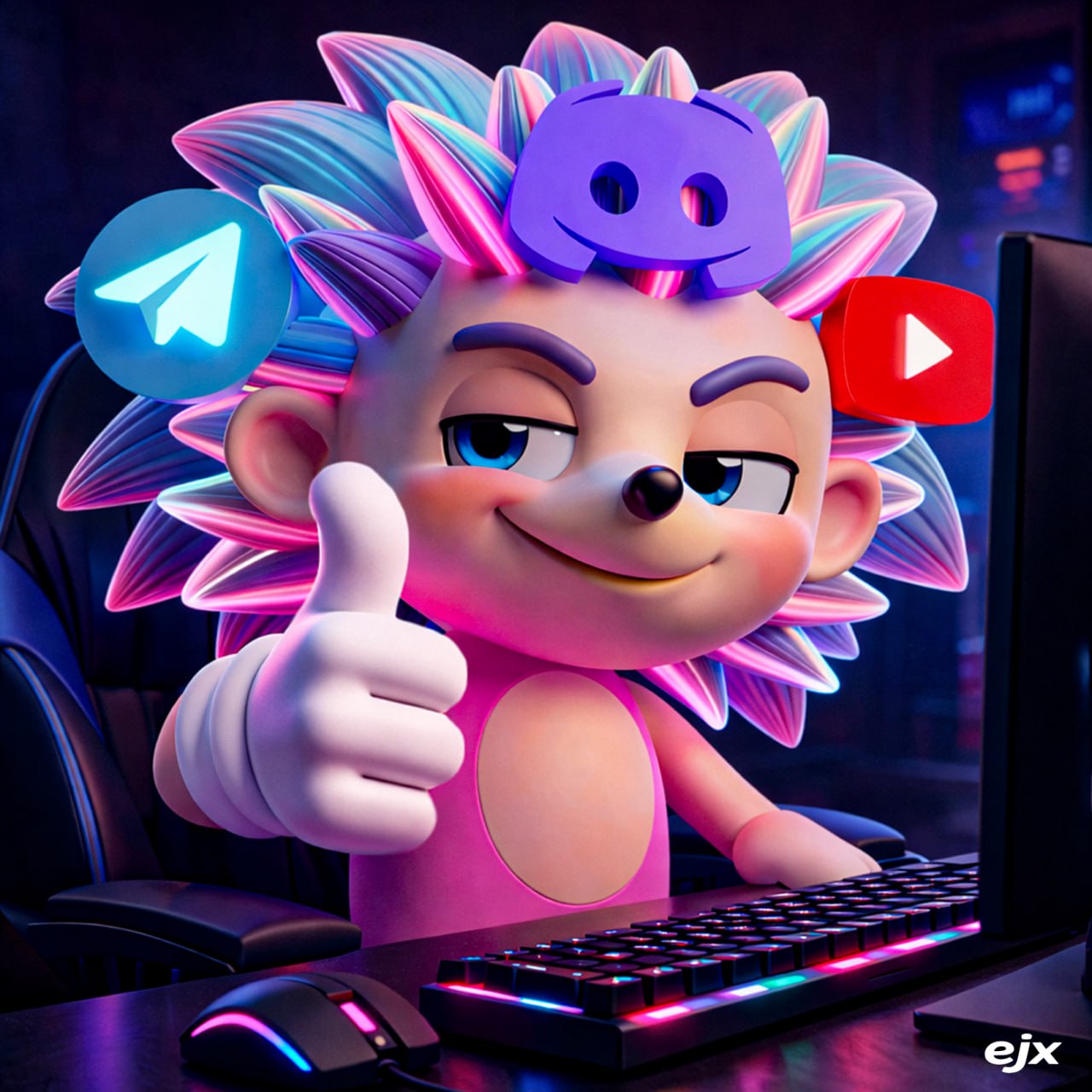 EJX VPS — ёжик-маскот